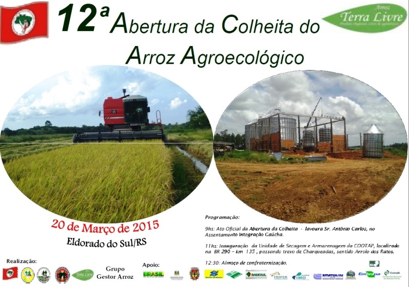ATABRASIL e FENTEC participam da abertura da Colheita do Arroz Ecológico e inauguração da unidade de arroz orgânico